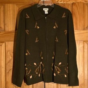 NWOT Vintage Classic Elements Knit Embroidered Sweater Size L
